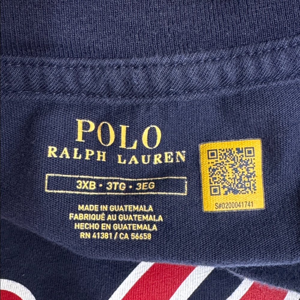 Polo Ralph Lauren Men’s Navy Blue Logo Print Cotton Crew Neck T-Shirt 3XB 3TG - Picture 8 of 9